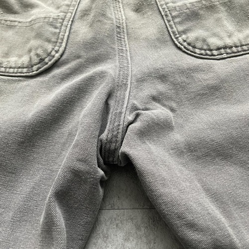 00s USA生地グレー ダブルニー Carhartt B136 31×32 詳細写真18