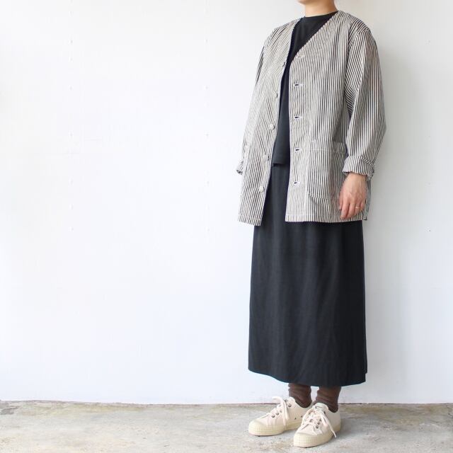 HARVESTY ヒッコリーノーカラーアトリエジャケット No Collar Atelier