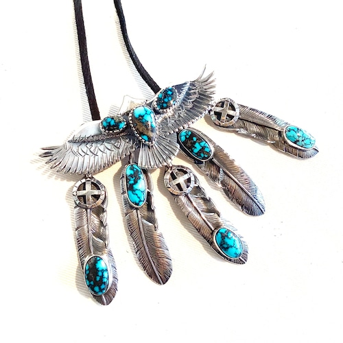 WHEEL WORKS ホイールワークス　Complete Eagle Necklace Feather Cloud Mountain Turquoise コンプリートイーグルネックレス　フェザー　クラウドマウンテンターコイズ　