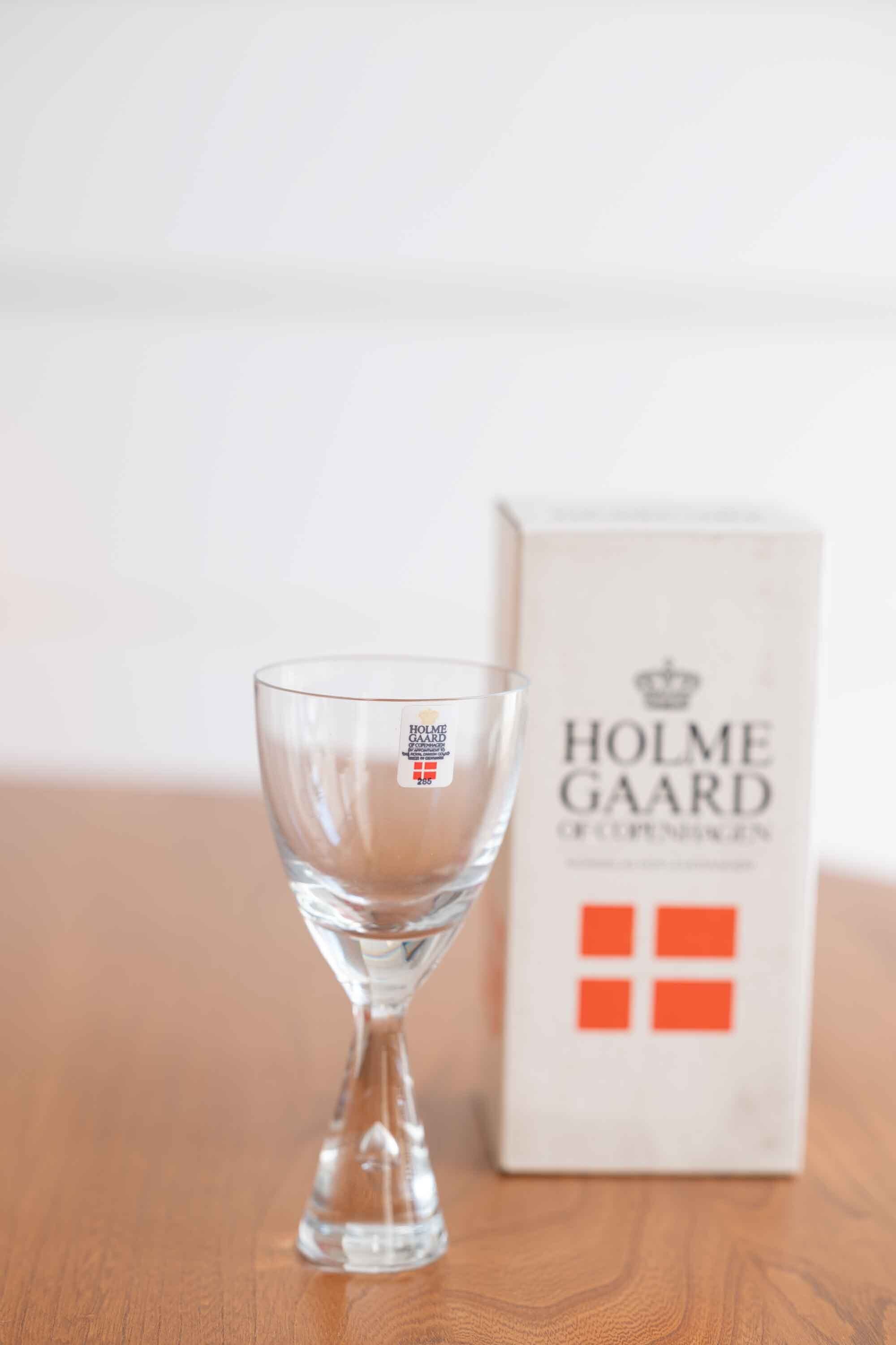 5 ホルムガード(Holmegaard )白ワイングラス 箱入り ビンテージ品 雫があるタイプ その3