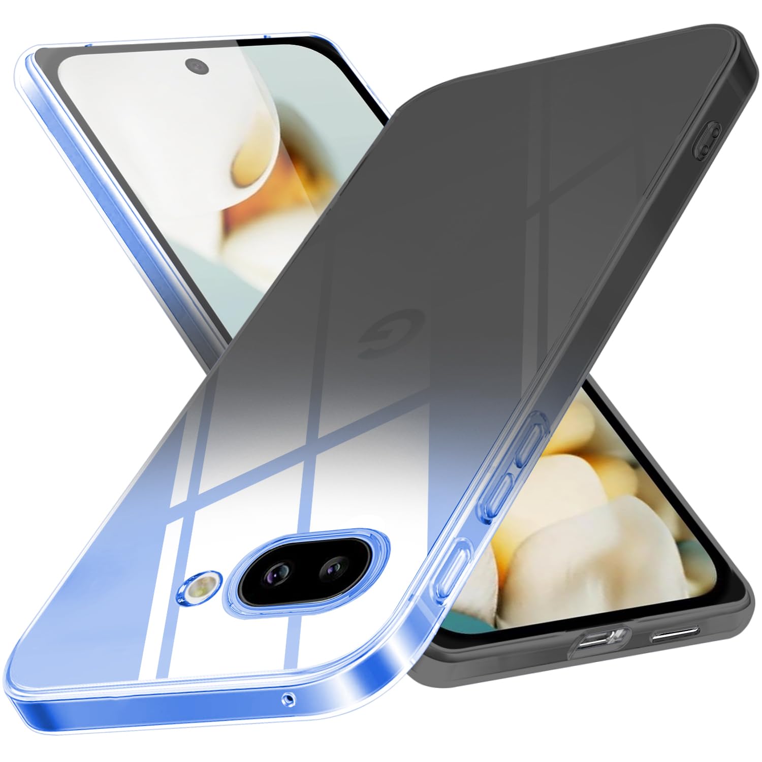 対応 Google Pixel 10a ケース クリア 薄型 TPU 耐衝撃 ピクセル10a カバー グラデーション色 ケース ブルーブラック