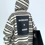 retro striped embroidered velvet hooded sweatshirt jacket (NC067)