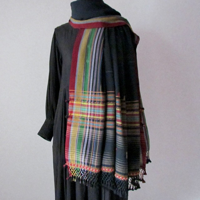 カッチ 手紡ぎ手織り カディコットン ショール