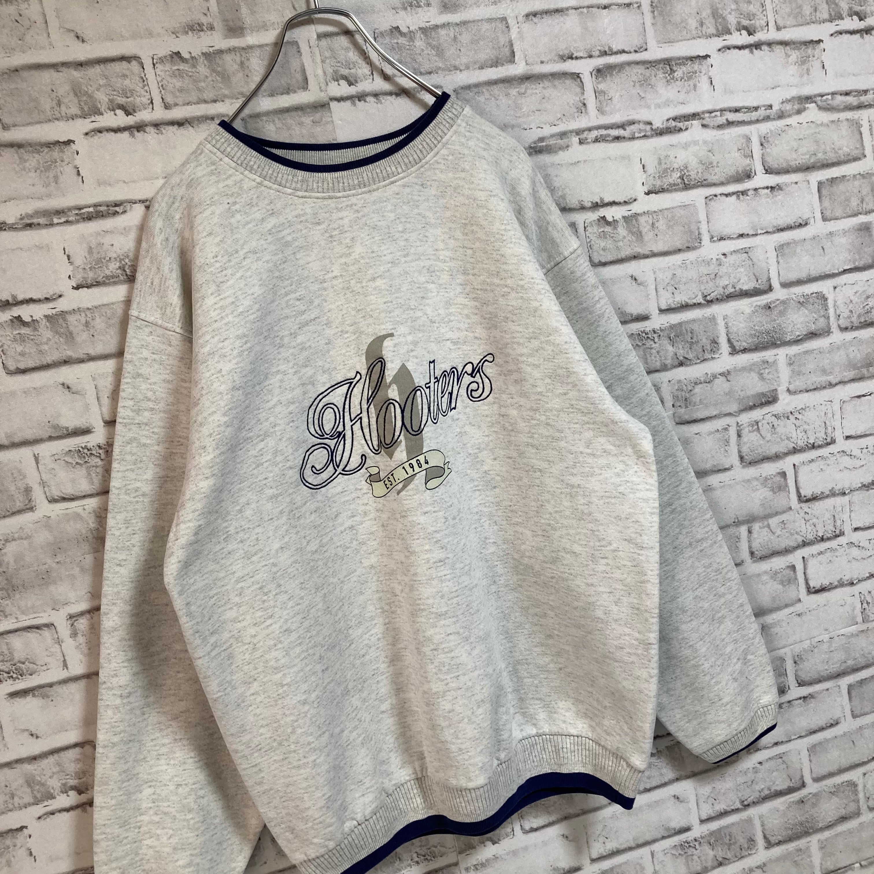 【DISPORT USA】L/S Sweat L 00s “ Hooters ” プロモーション スウェット トレーナー Y2K 企業モノ 刺繍ロゴ リブライン アメリカ USA 古着