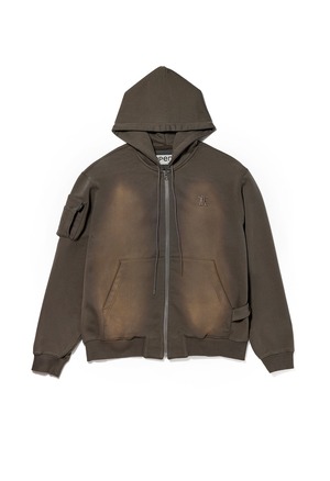 [OPEN YY] POCKET WASHED BOX HOODIE, CHARCOAL 正規品 韓国ブランド 韓国通販 韓国代行 韓国ファッション オープン ワイワイ 日本 店舗