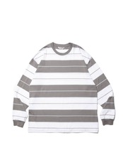 Supima Cotton Border L/S Tee - Gray -