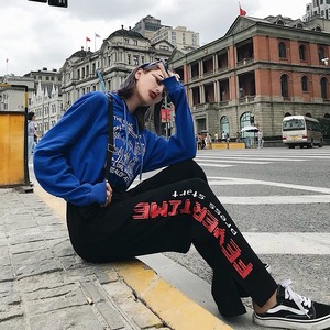 【即納】time side logo over pants