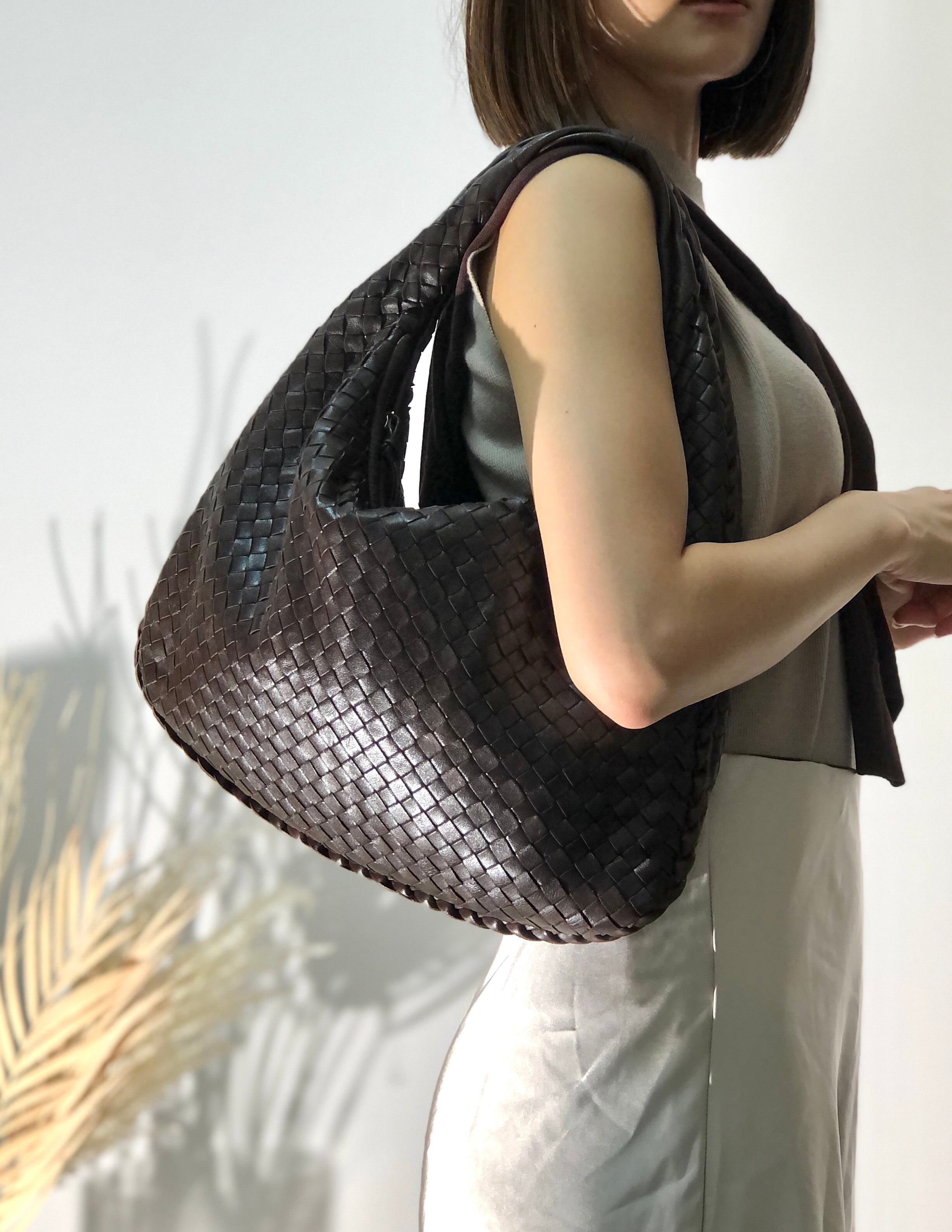 ボッテガヴェネタ BOTTEGA VENETA 2WAY イントレチャート ショルダーバッグ ハンドバッグ レザー ブラウン