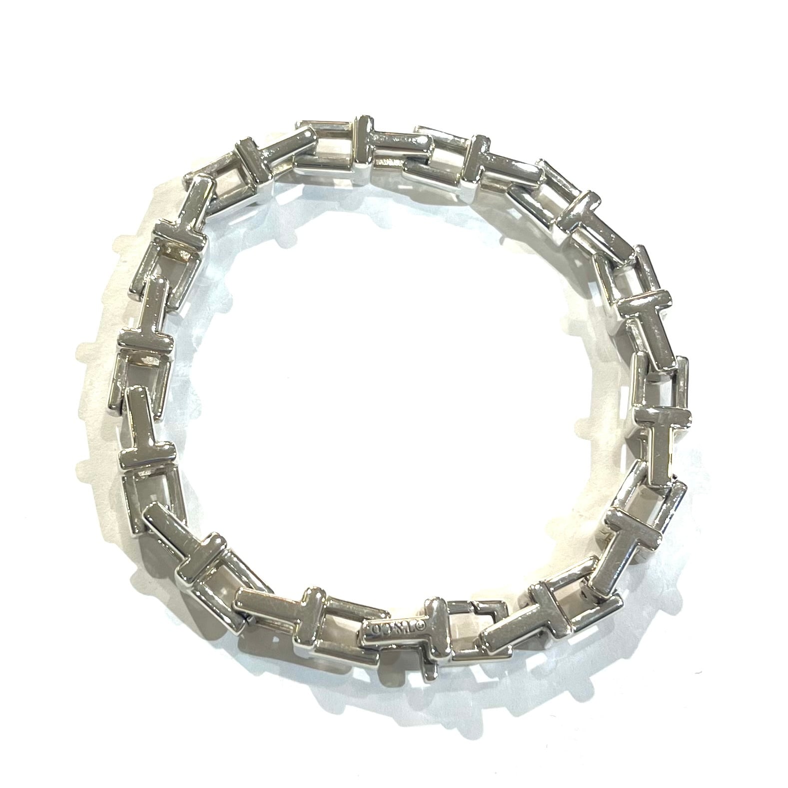 激レア【TIFFANY&CO. 】2161 重厚感Tモチーフ リンクシルバー