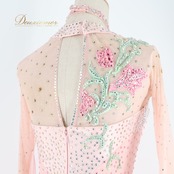 社交ダンス 衣装 白樺ドレス スタンダードドレス ワンピース ドレス スタンダード フロート レース デモ 競技 ダンス パーティ 発表会 明るい 綺麗 グリーン系 女性用 発表会用ドレス おしゃれ フェミニン 競技用衣装 レディース