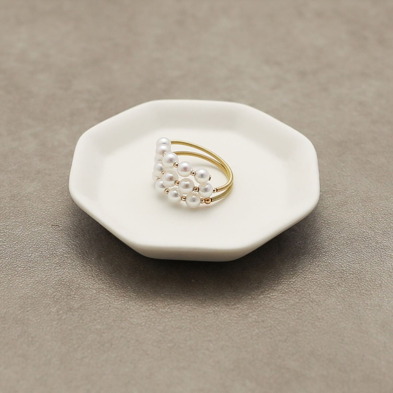 アコヤベビーパール K18形状記憶リング(sp-0041)