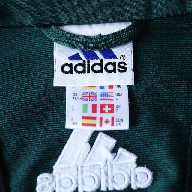 "adidas" 90's 刺繍 logo good coloring raglan sleeve over silhouette track jacket