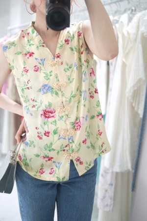 flower china vest tops