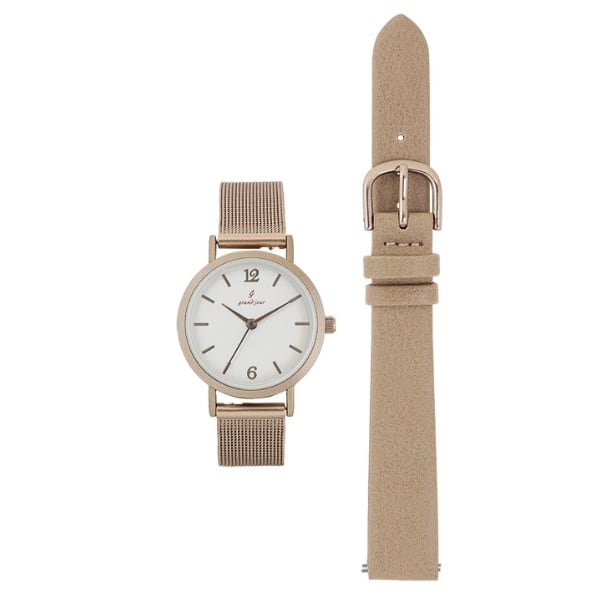 J-AXIS GRAND JOUR グランジュール GIFTBOX2025 Autumn/Winter 替えバンド付き ブラウンゴールド レディース CG6A0001-BR