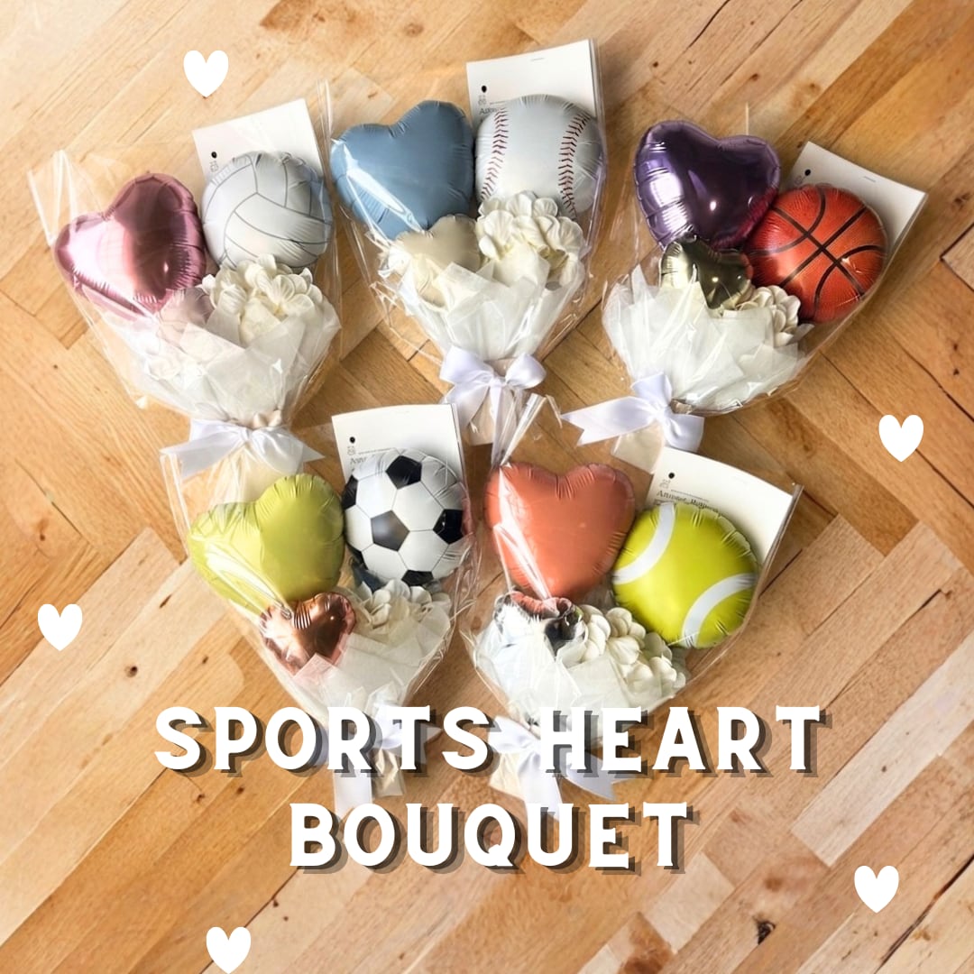 ブーケNo.99 Heart Sports Balloon ( ハートスポーツバルーン ) 卒業式 卒部式 野球部 サッカー テニス バスケ バレー