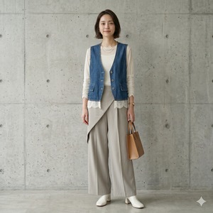★7月3~7日POPUP店頭受注販売限定★Mia Asterism ラップデザイン ワイドパンツ【1644143】