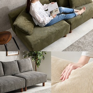 【レビュー特典付き】組立式 アームレスソファ 3色展開 コーデュロイ生地 ローソファ ソファー ロータイプ ワイド 幅180cm