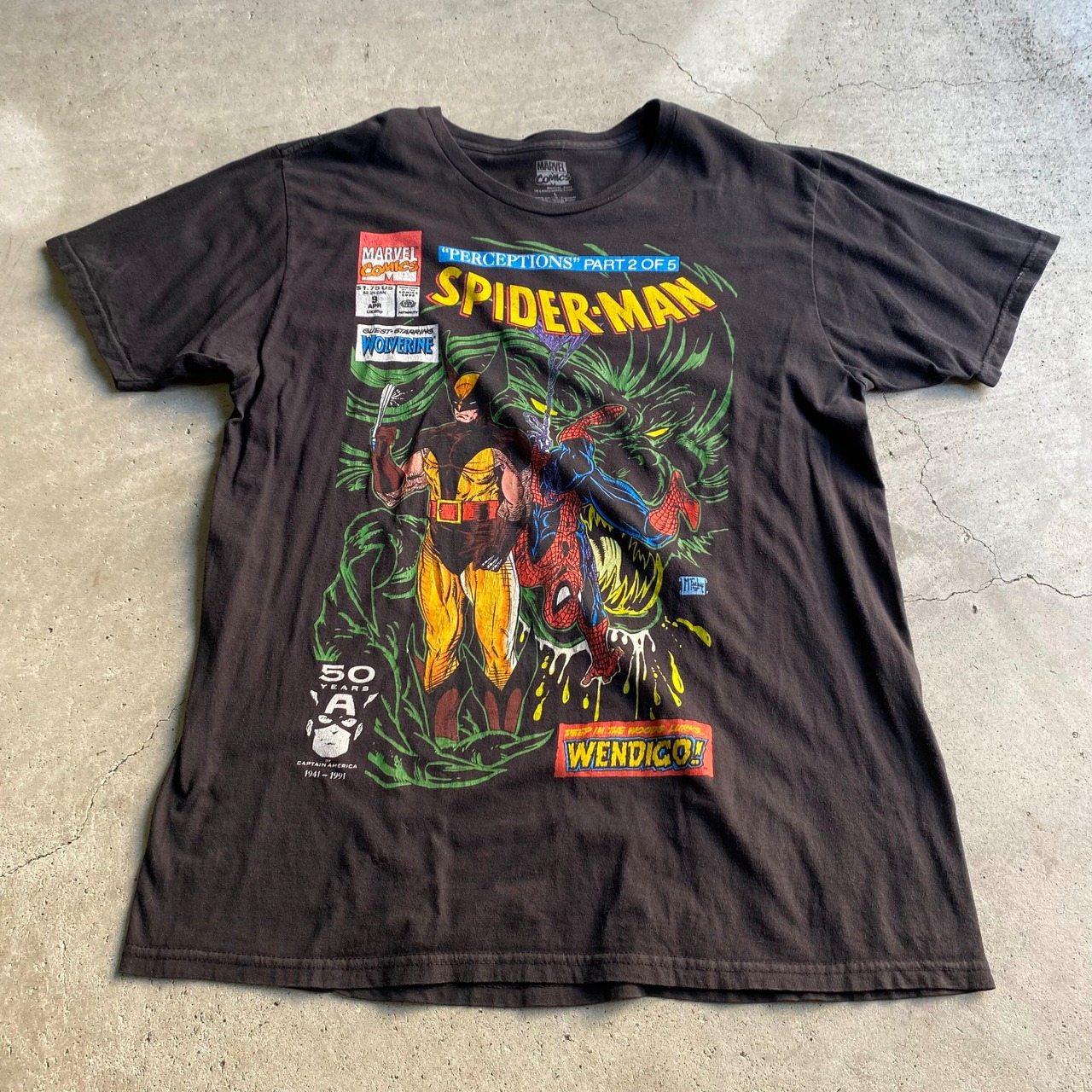 MARVEL SPIDER-MAN スパイダーマン キャラクタープリント Tシャツ 