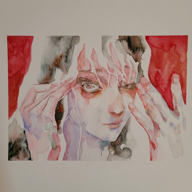 キラ目 透明水彩 水彩イラスト Firerose