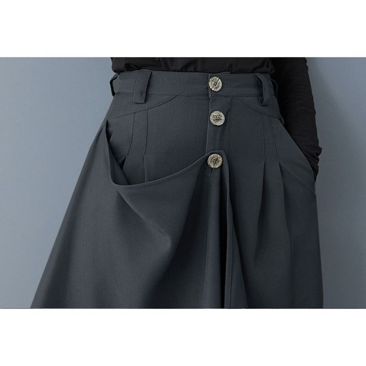 アシンメトリー ラップ ワイドパンツ 00082