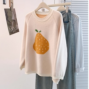 3色/ラグランスリーブジャガードニットプルオーバー ・72931 3色/ラグランスリーブジャガードニットプルオーバー ・72931