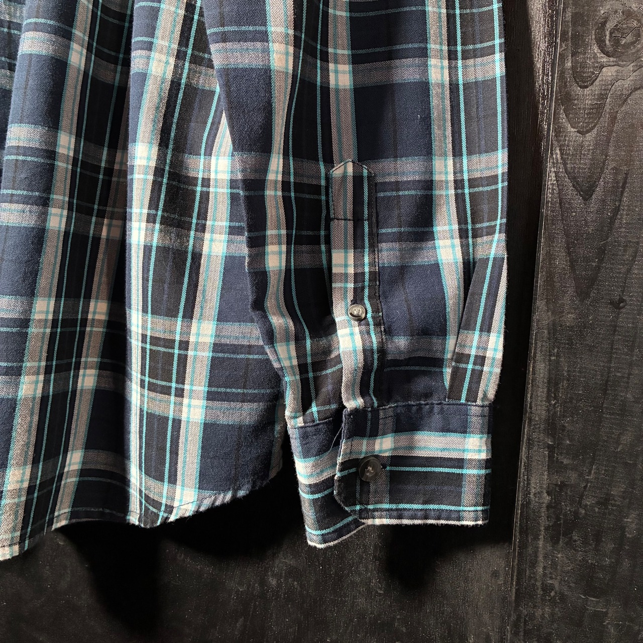 00s OAKLEY チェックシャツ　長袖シャツ　ブルー　L オークリー　Y2K