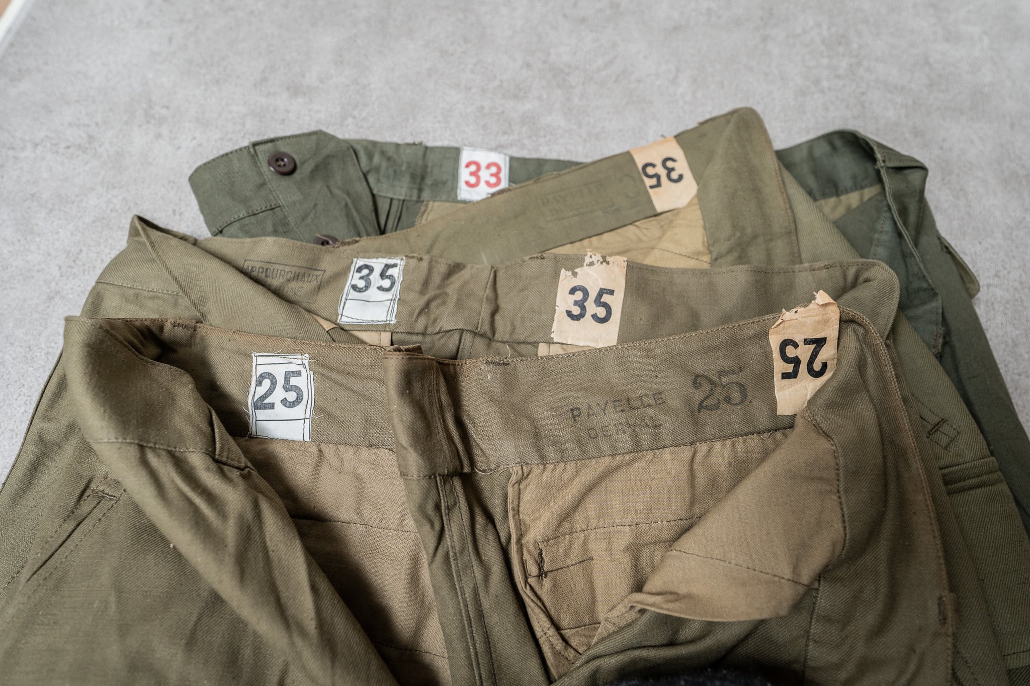 【DEADSTOCK】French Army M-47 Trousers Early Model Size25 実物 フランス軍 M47 カーゴパンツ  前期型 デッドストック 希少 | FAR EAST SIGNAL powered by BASE