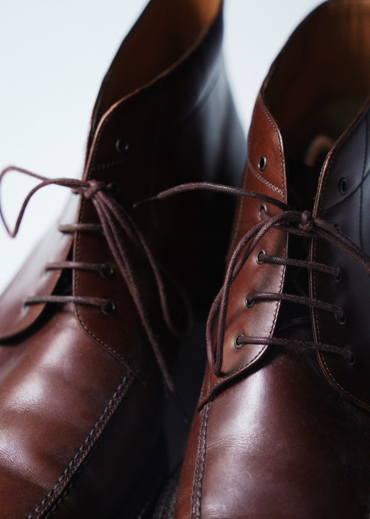 Salvatore Ferragamo square toe leather chukka boot