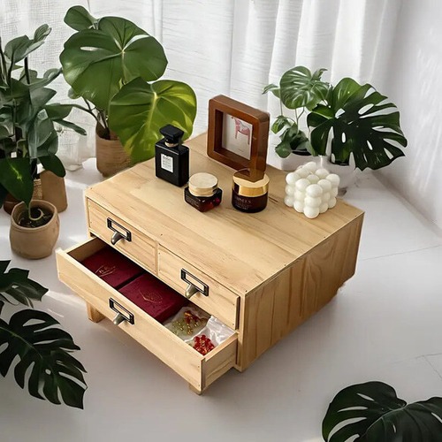 小物収納棚 木製 ３グリット ドレッサー収納 化粧品収納 文具収納 小物収納 ヴィンテージ 北欧 オシャレ