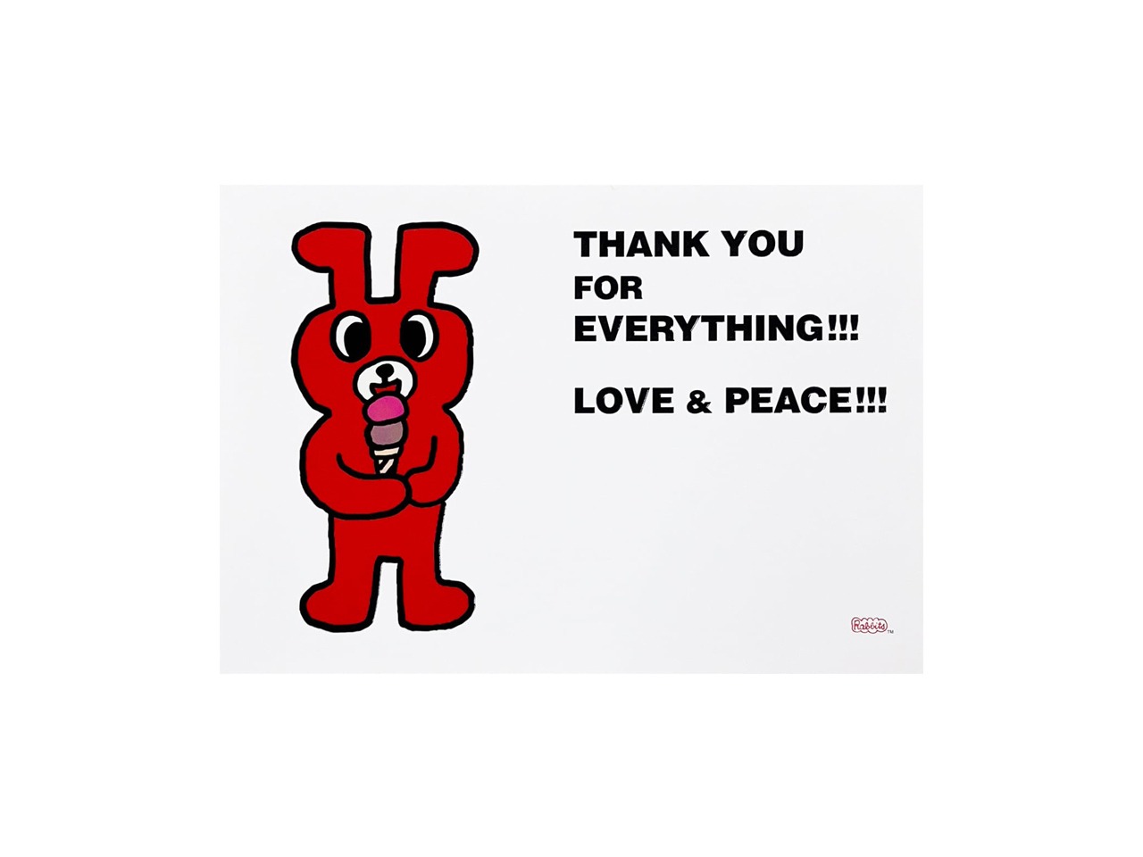 天明幸子 ポストカード「THANK YOU FOR EVERYTHING」