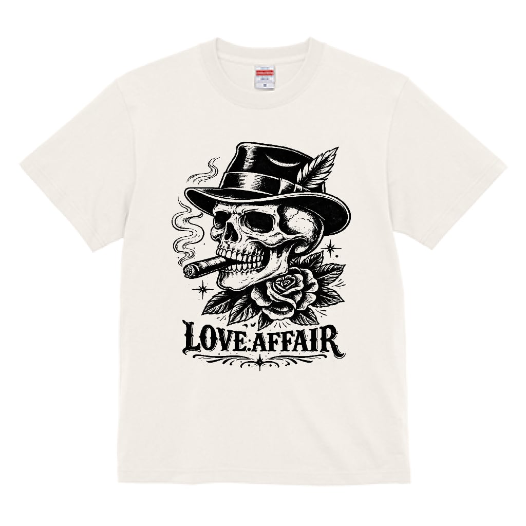 LOVE.AFFAIR “VINTAGE BONES” GRAPHIC TEE｜スカル ロゴT メンズ 90s