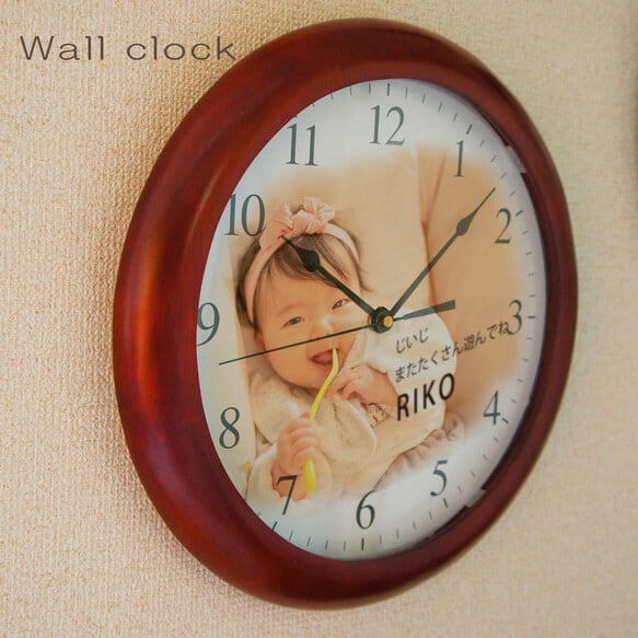 写真で作るオリジナル時計｜思い出写真館時計｜木製壁掛け時計35.5