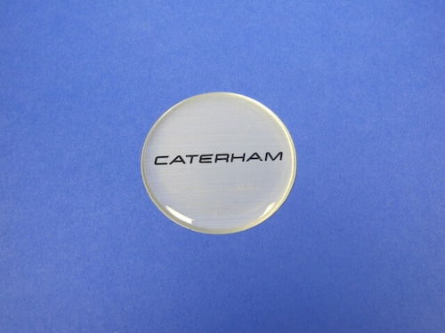 30W026A バッジ、ホイールセンターキャップ、CAETERHAM、ブラッシュドクローム、40mm 径、2013年式以降