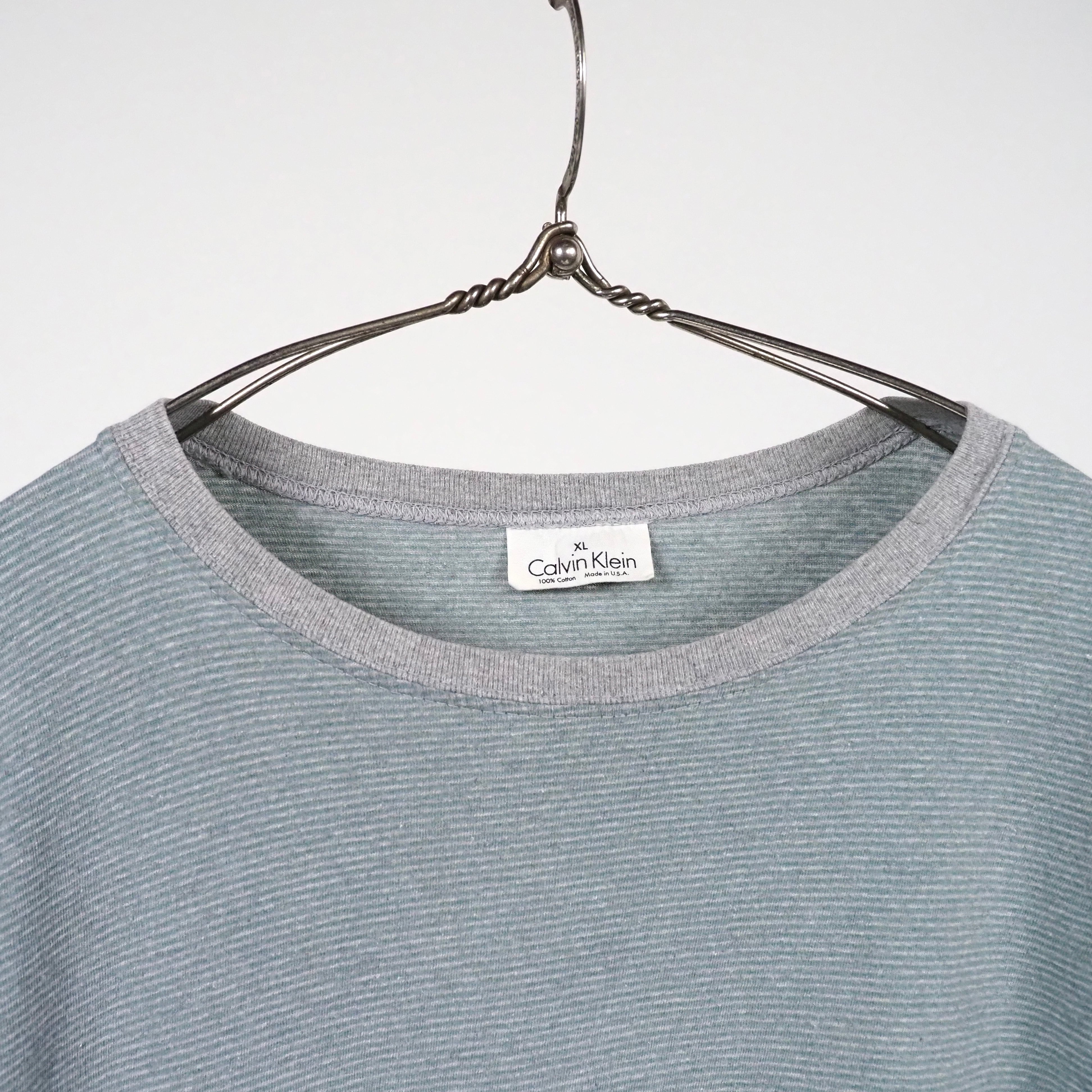90's Calvin Klein Border T-Shirt XL USA製 カルバンクライン ボーダーTシャツ