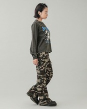 【X-girl】STAR AND FACE LOGO FADED L/S TEE【エックスガール】