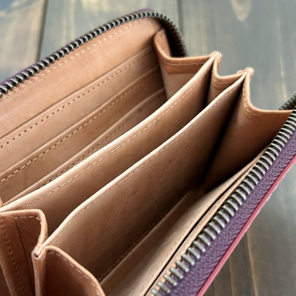 HORWEEN シェルコードバン スタンプ ミドルウォレット バーガンディ