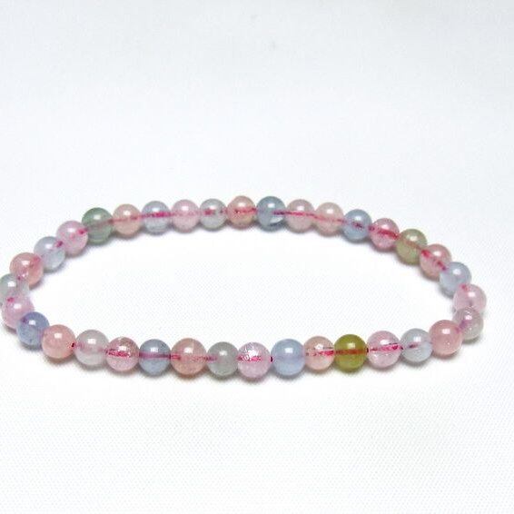 ミックスカラーベリル ブレスレット 5mm 一点物 メール便可 [M便 1/10] 111-48779