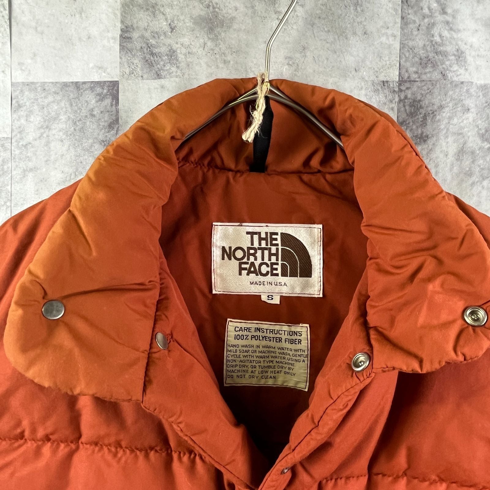 80s USA製 THE NORTH FACE 中綿ベスト 茶タグ オレンジ S | harrysally