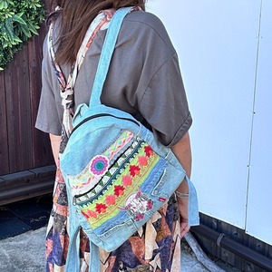 エスニックリメイクデニムミニリュック