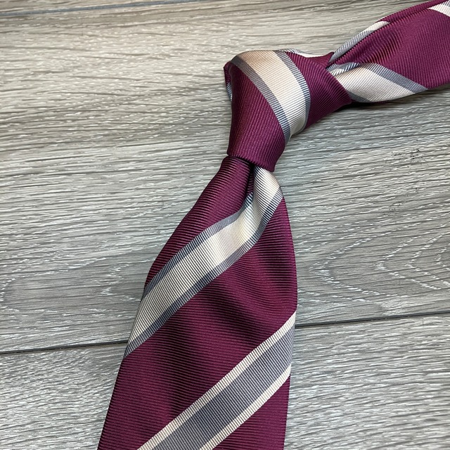 HOLIDAY & BROWN Jacquard stripe SILK  TIE