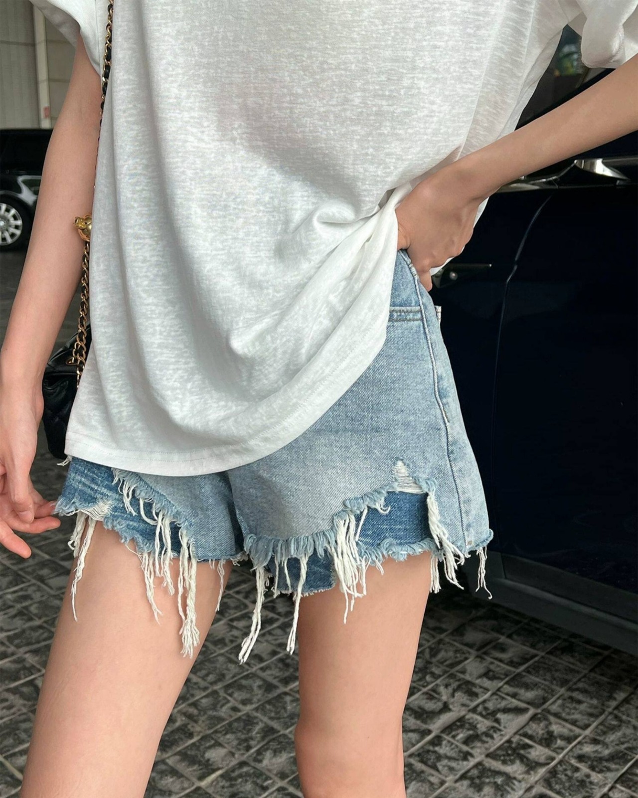 Vネックシアー Tシャツ 2color A1032 - 16