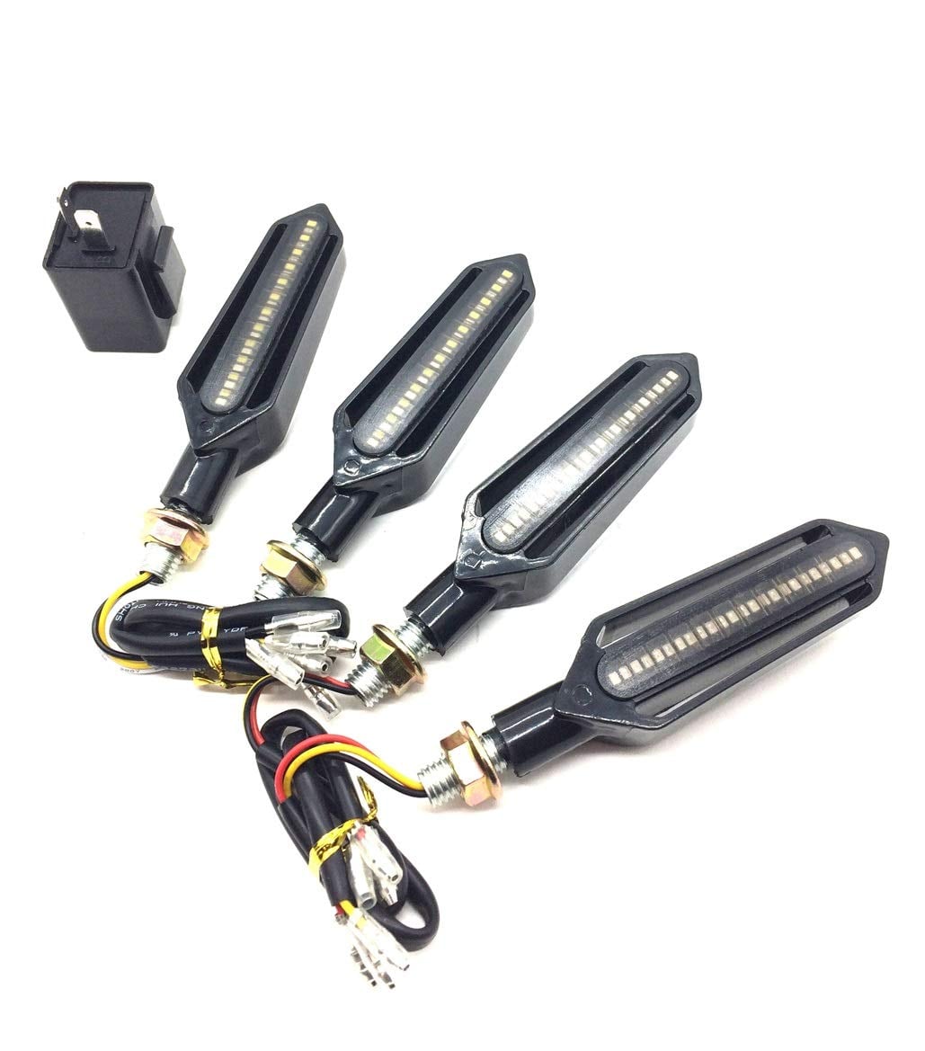 バイク用 12V LED シーケンシャル ウインカー 流れる ウィンカー 4個 リレー セット 2ピン 3ピン ホワイト 白 ポジション レッド 赤 ブレーキ 汎用品 (2ピン)