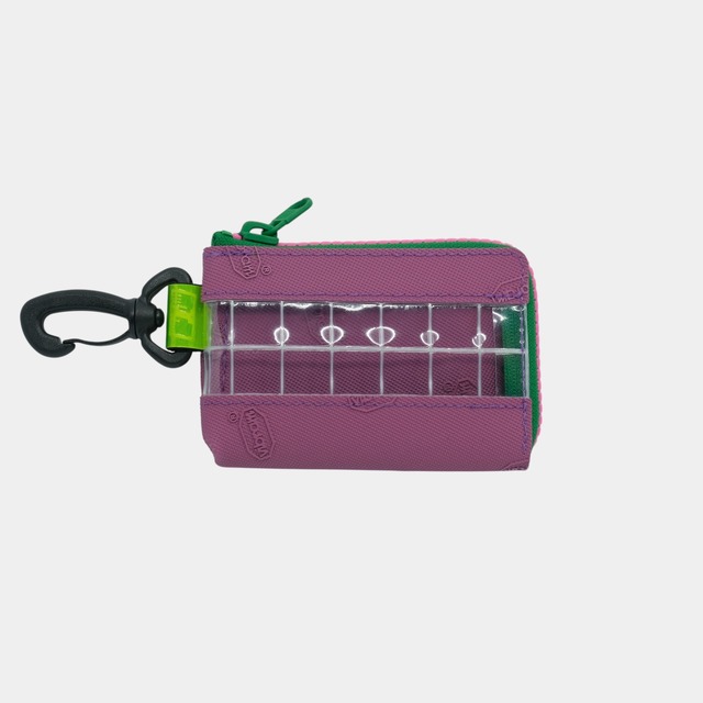 vibram card case (lavender×clear) with pink glowing zip