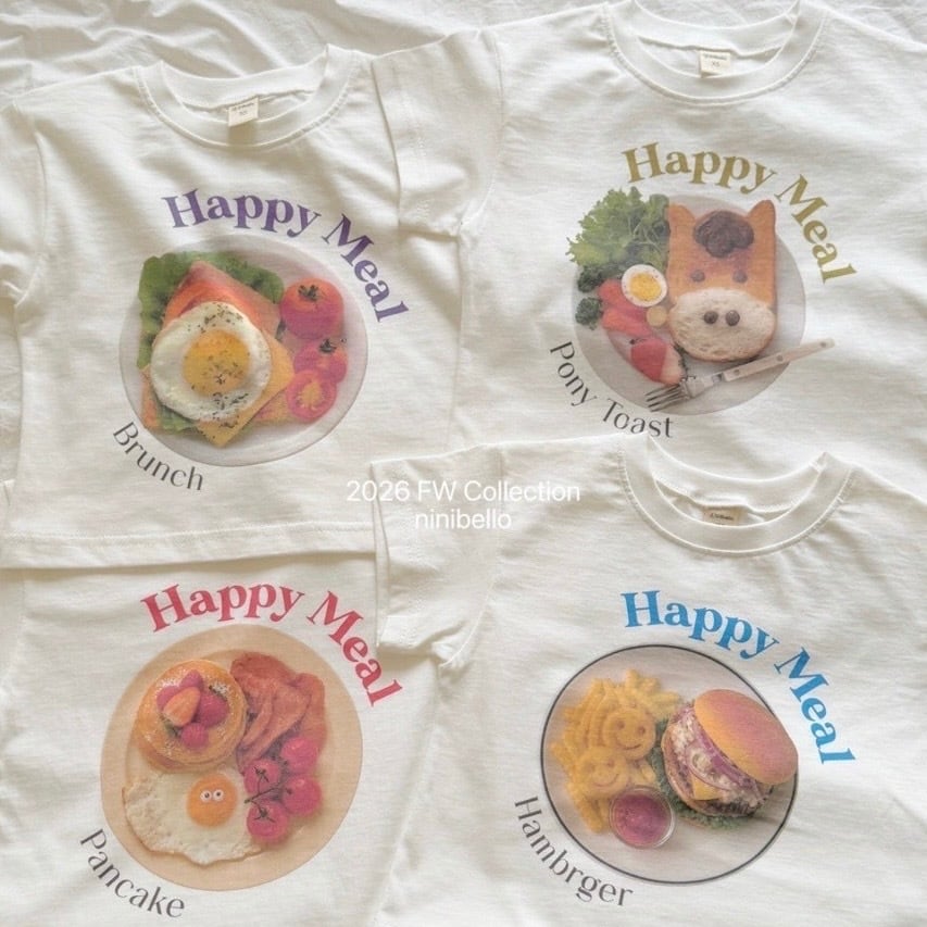 送料無料【予約】/ kidsハッピーミール半袖Tシャツ / ninibello