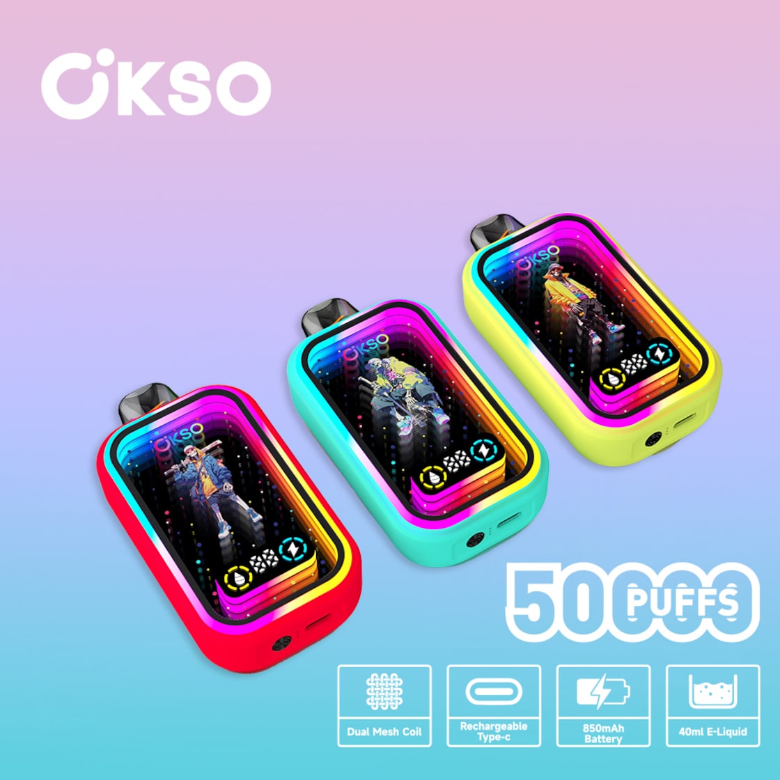 Okso 50000puffs Eパフ ニコパフ 禁煙サポート / LADY KILLA | PAY ID