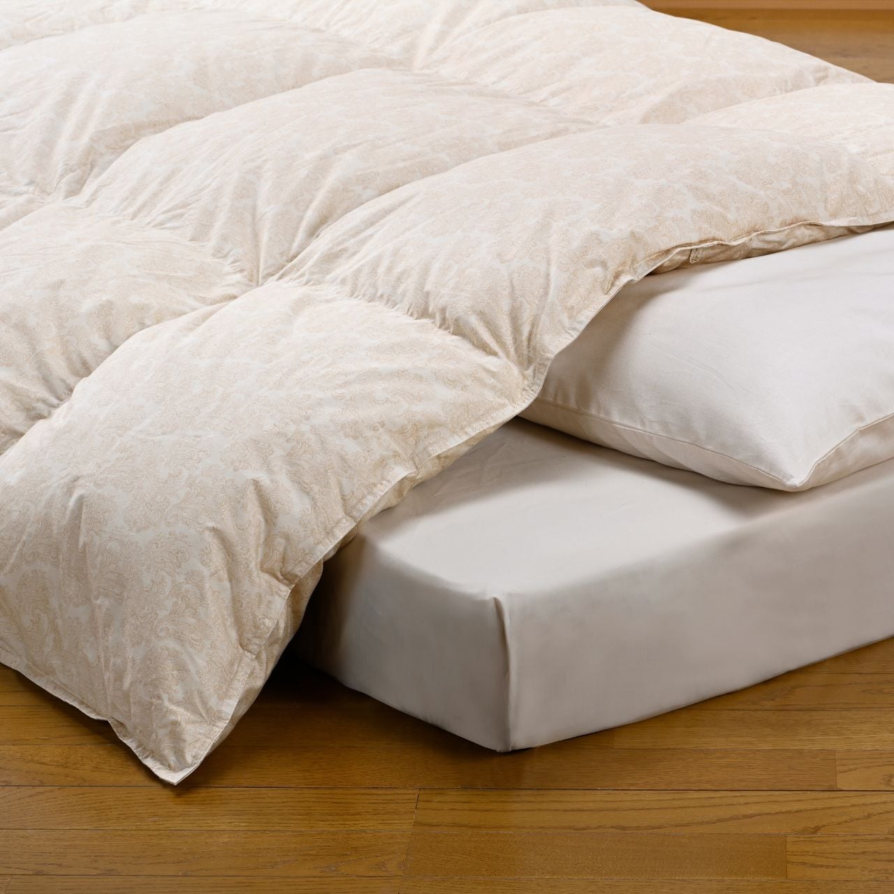 羽毛掛ふとん【マース】S/SD/D/Q/K カナダ産ホワイトマザーグースダウン95%−CONキルト(80サテン)