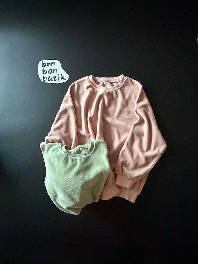 【取寄】bonbon butik|velor sweatshirt|ベロスウェットシャツ|XS-JM|kids&jr|26 autumn