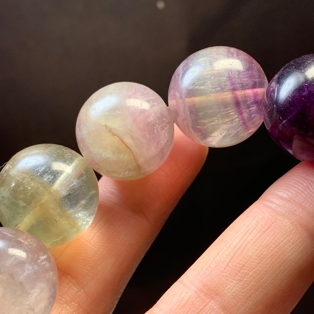 希少な大玉♪パープルグラデーションフローライト ブレスレット