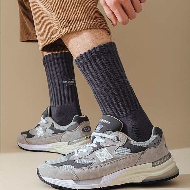 メンズ靴下 ]ms2331 リブ ワンポイント ベーシック 厚手 定番 デイリー