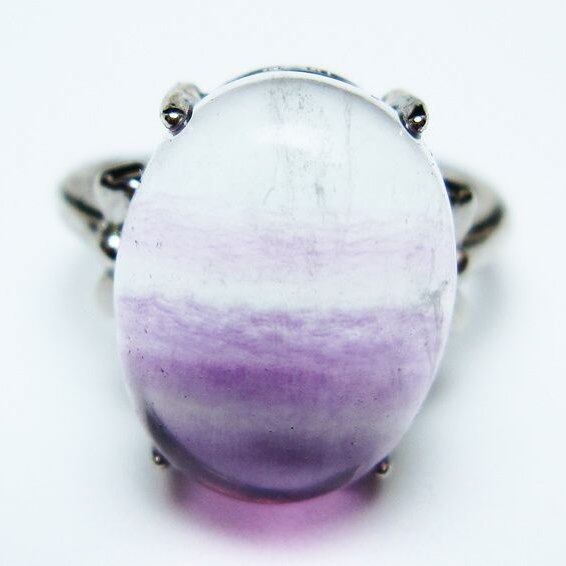 フローライト リング 蛍石 指輪 フリーサイズ 15号 一点物 メール便可 [M便 1/20] 115-7022